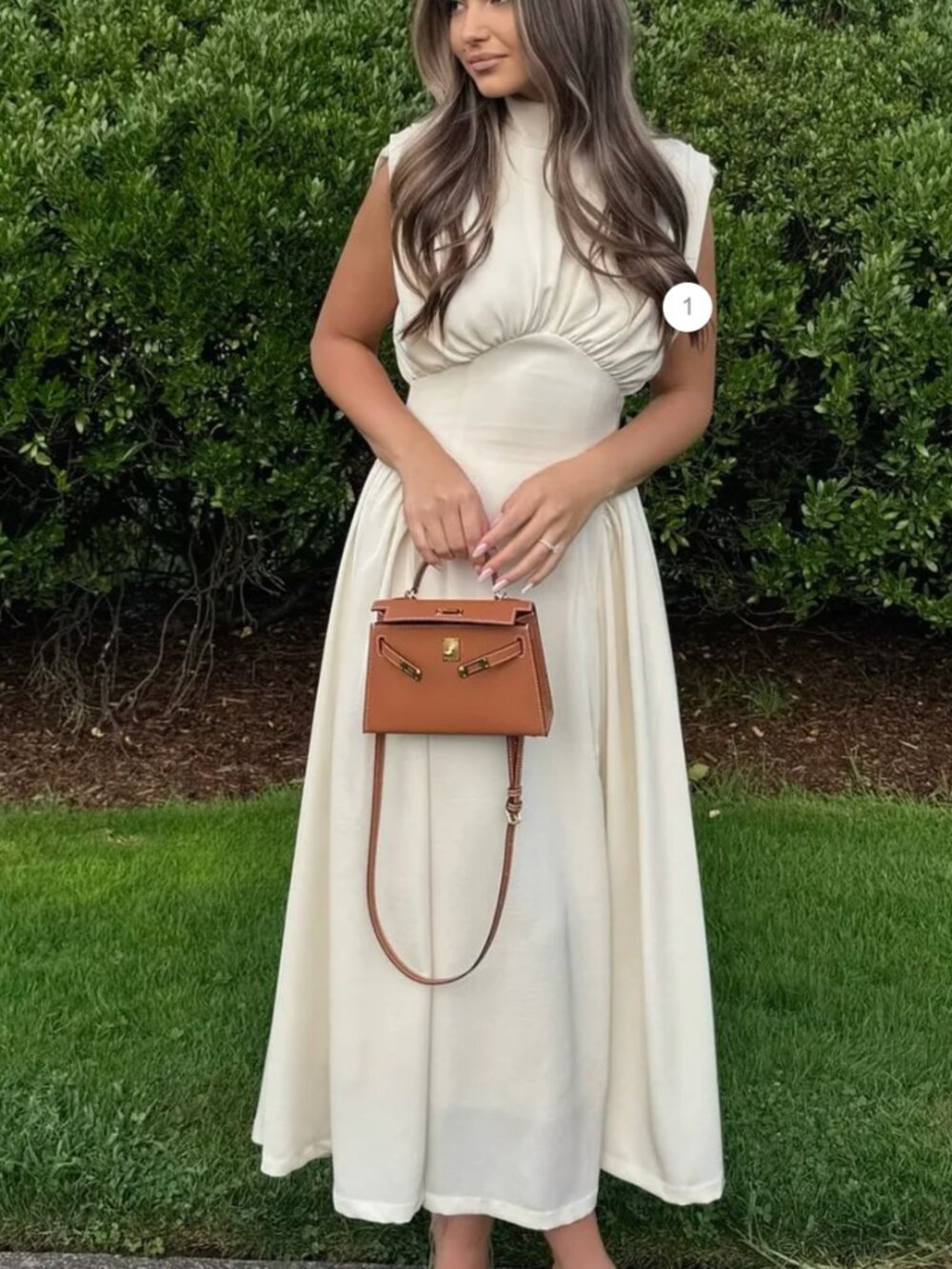 NEW The Bekk Eliana Sleeveless Scarf Dress in Oat Fit and Flare  Style Sz L NWT - Picture 4 of 16